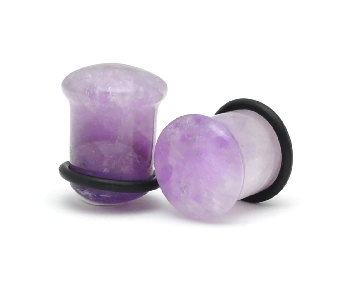 Pair of Stone Single Flare Plugs gauges organic Choose Size Type