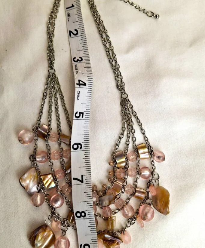 Baroque Statement Necklace Pink/Tan/Champagne/Cream Bohemian