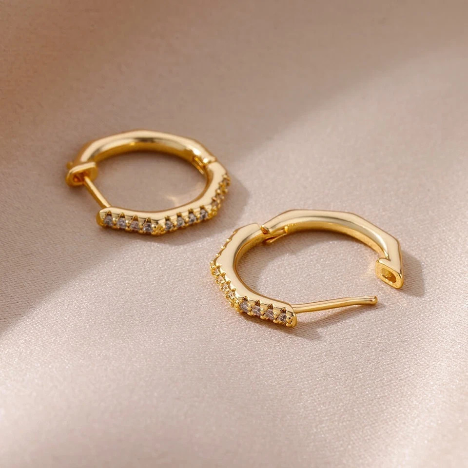 2Ct Round Simulated Diamond Huggie/Hoop Stunning Earring 14k Yellow Gold Plated