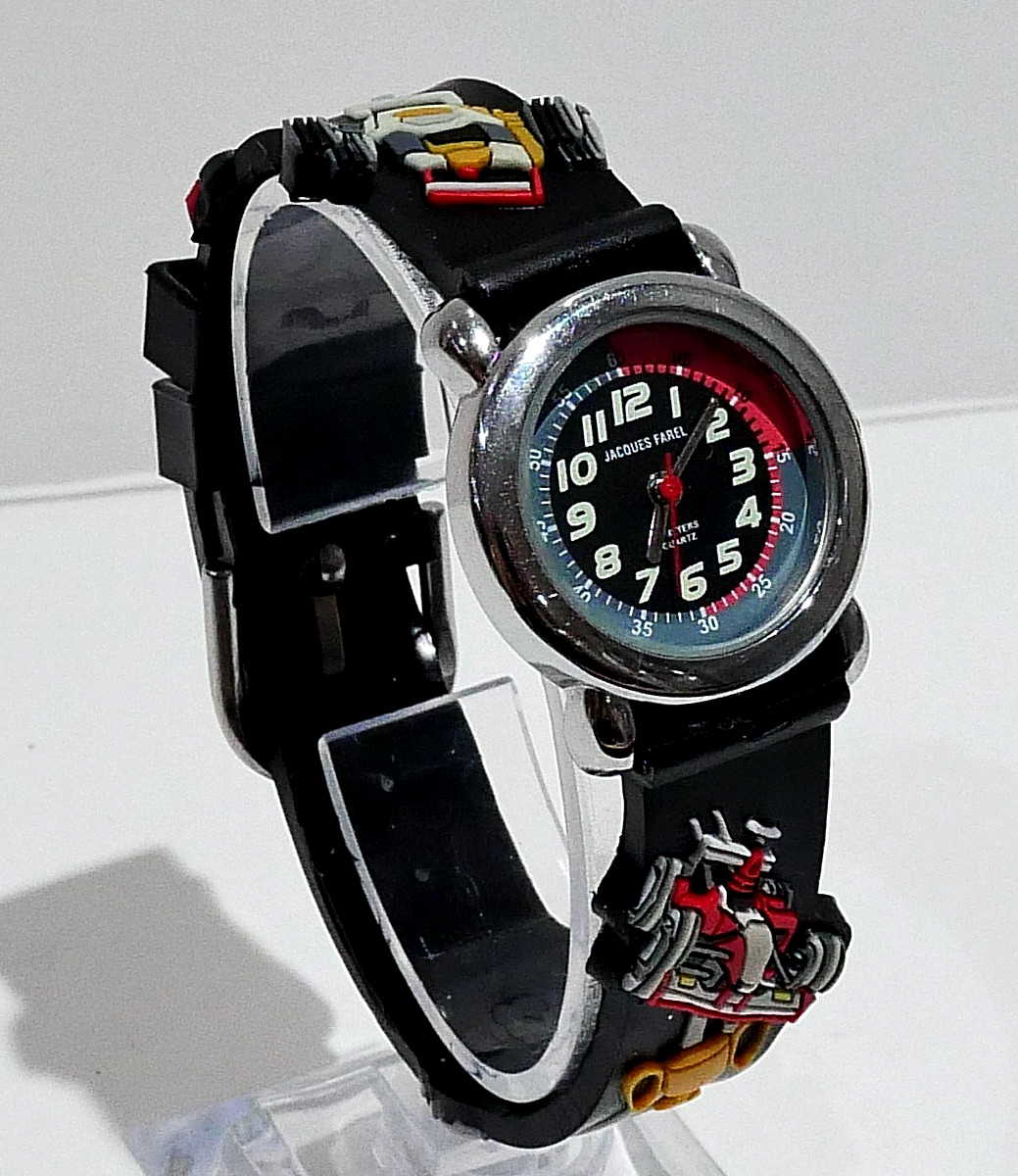 JACQUES FAREL Kids Watch Racing Plastic Band Speedometer Dial New Battery