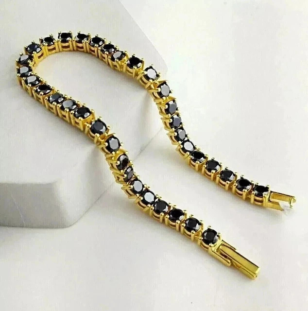 7Ct Round Cut Lab-Created Diamond Tennis Bracelet 14K Yellow Gold Plated