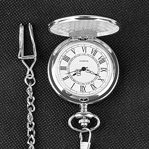 Smooth Pocket Watch Alloy Steel Quartz Roman/Arabic Numerals with 37cm CF1002