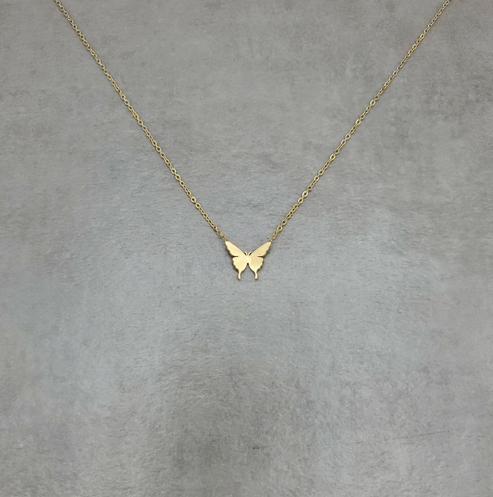 Butterfly GOLD Plated Necklace Animal Insect Wings Fluttering Beautiful Nature