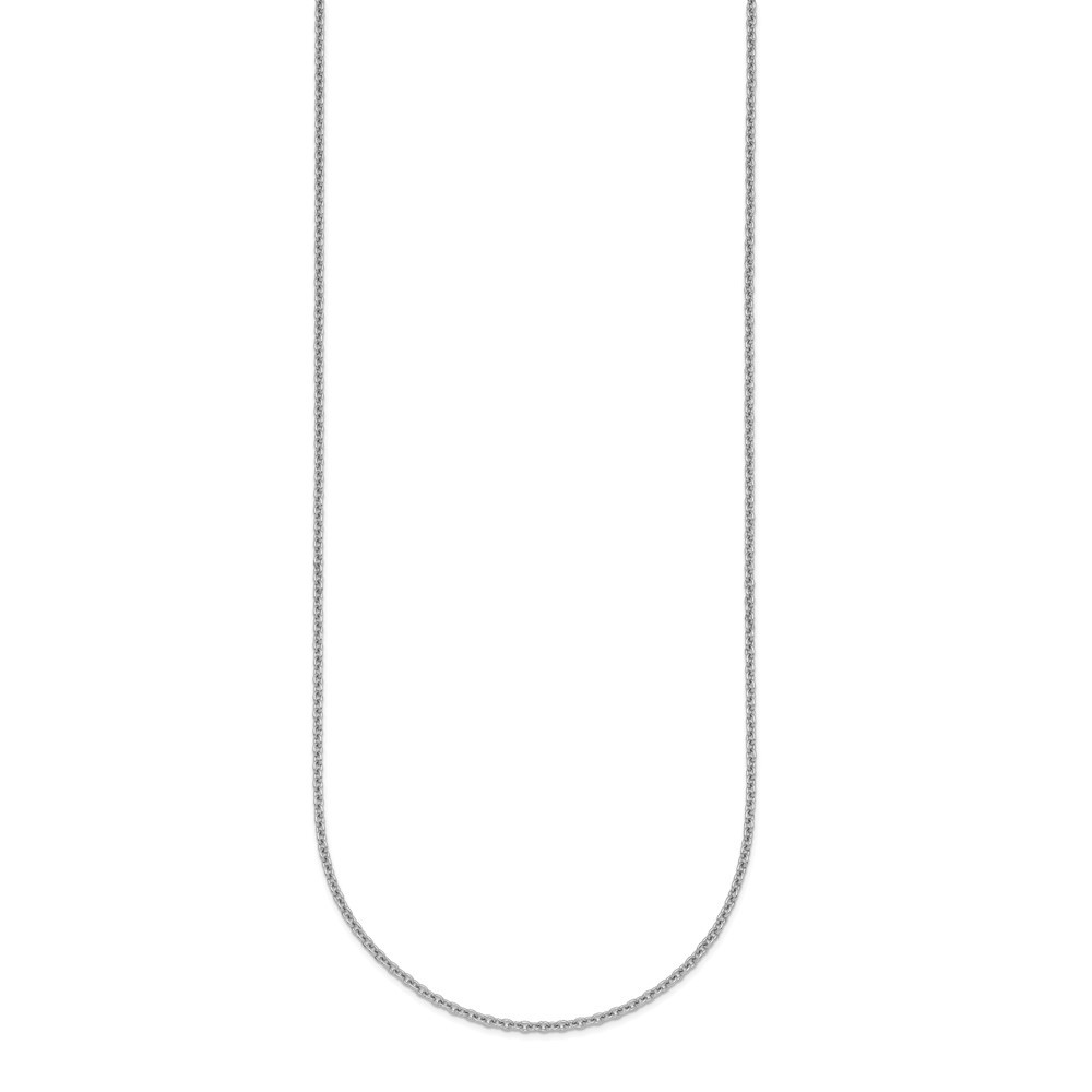 Platinum 1.6mm Solid Cable Chain 24″ Necklace for Women Men 6.16g