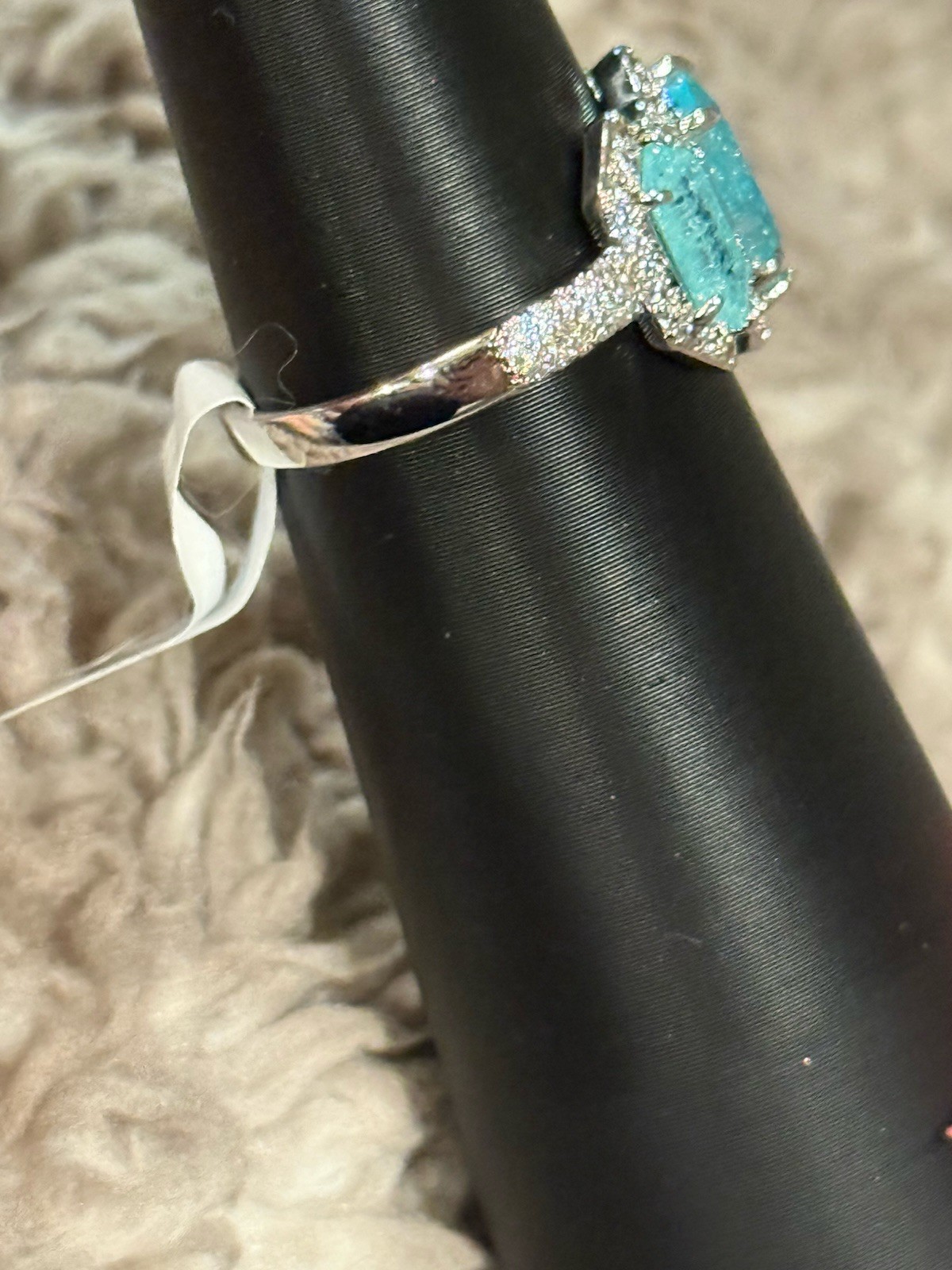 Bomb Party OG Ring-Delicately Decadent-Size 9 Ice Crystal-Rhodium-RG34723