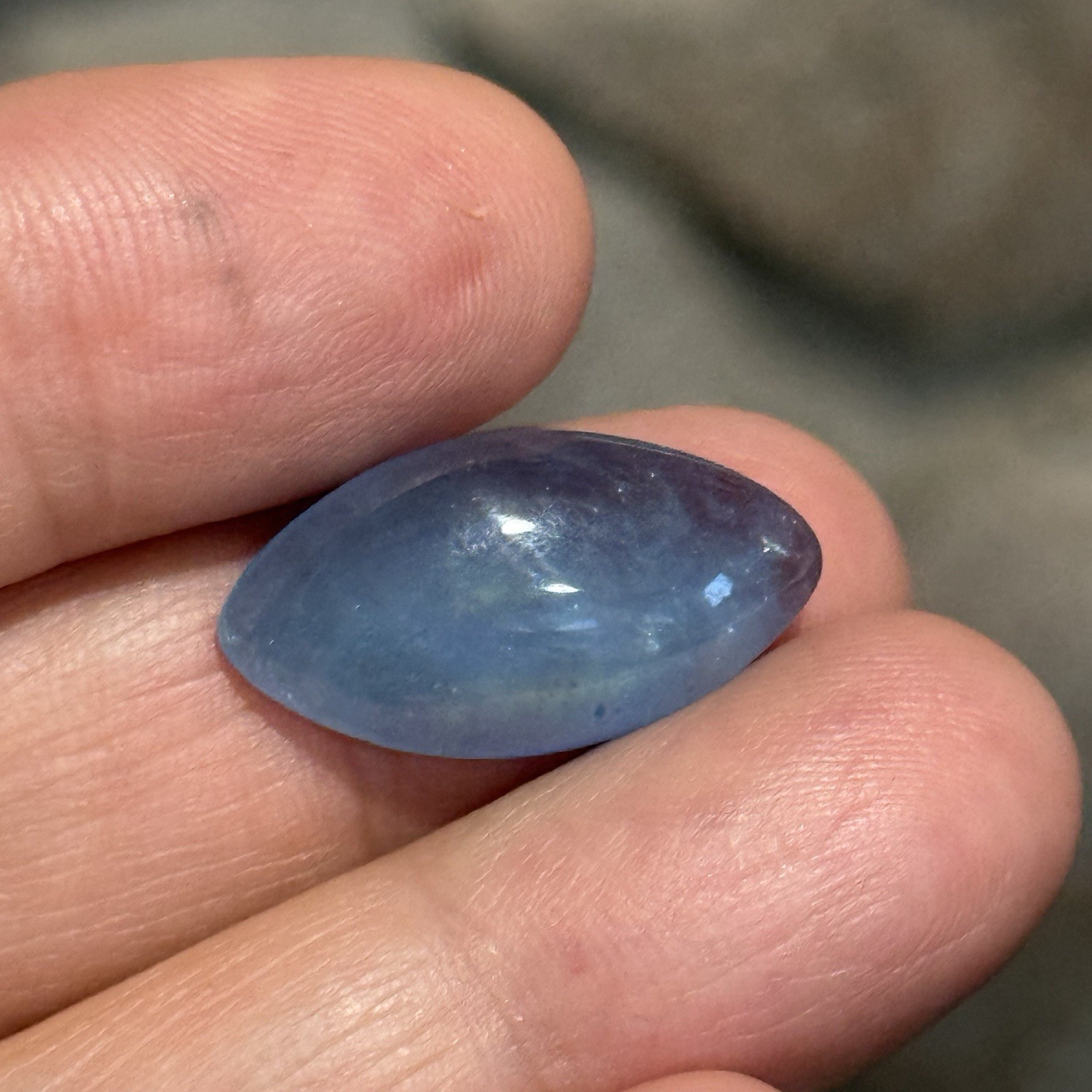9.6ct 22.6x12x5.4mm Blue Stabilized Aquamarine Smooth Marquis Cabochon Gem