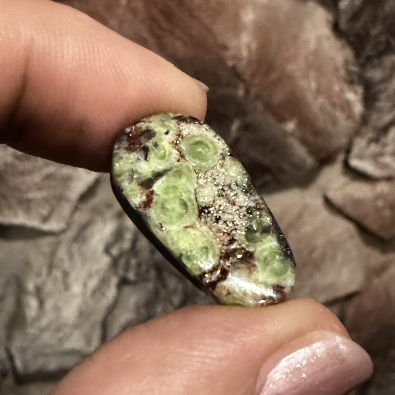 10.3ct 24.5x13x4mm Rare Lime Green Wavelite Loose Drusy Cabochon Gem