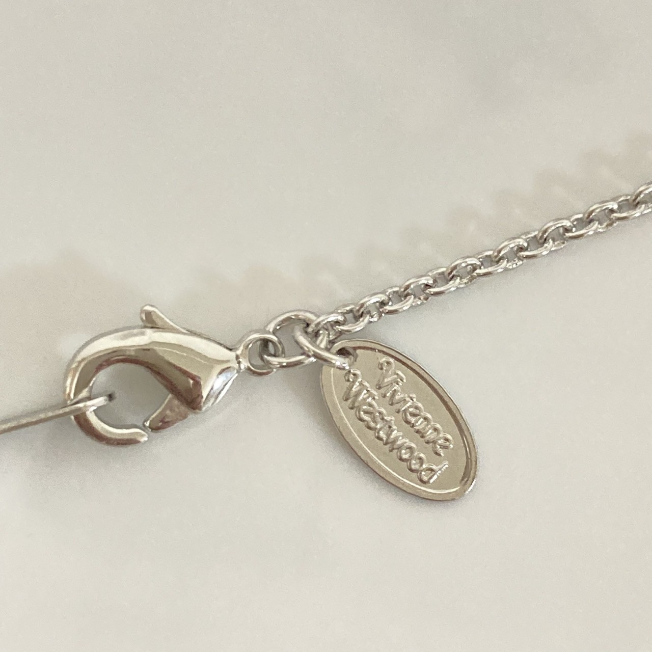 Vivienne Westwood Necklace large orb heart silver black T:4×6.5cm NO BOX