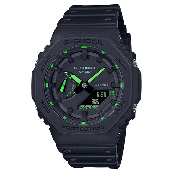 G-Shock Mens Boys Analogue-Digital Watch Black Yellow Army Green GA-2100 Series