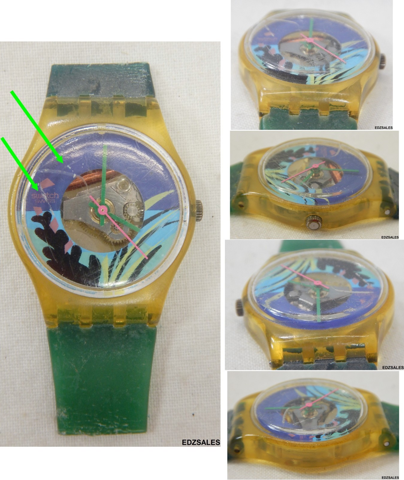 3 Swatch Ladies Wristwatches – Valkyrie LP101 Liquid Sky LG104 Black Coral LK101
