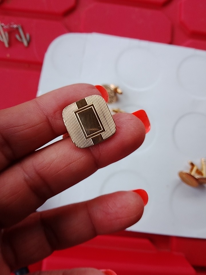 Vintage Gold Tone Cufflinks Lot of 3 Pairs Retro Men’s Dress Formal Accessories