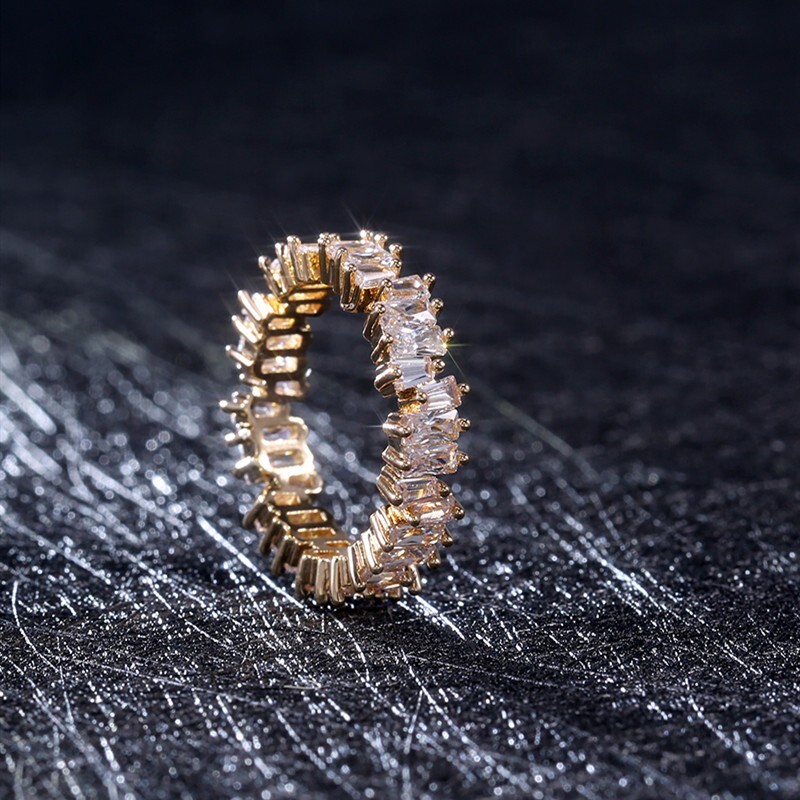 3.5 CT Simulated Diamond Band Ring Yellow Gold Plated Stunning Valentine’s Gift