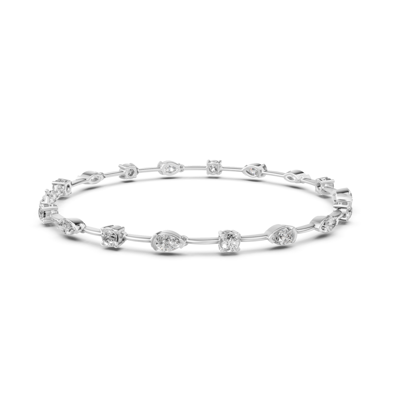 2.86 CT Marquise Lab Grown Diamond Station Chain Bracelet