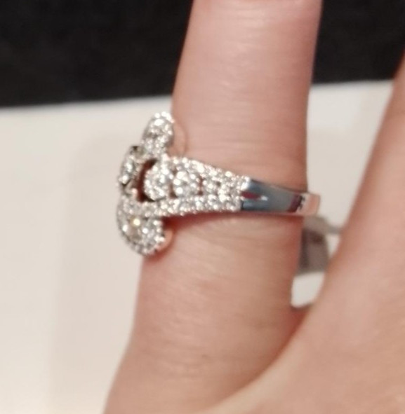 18k White Gold Diamond Ring. TDW 1.58ct. Claster Dress ring. M size. New/tag/box