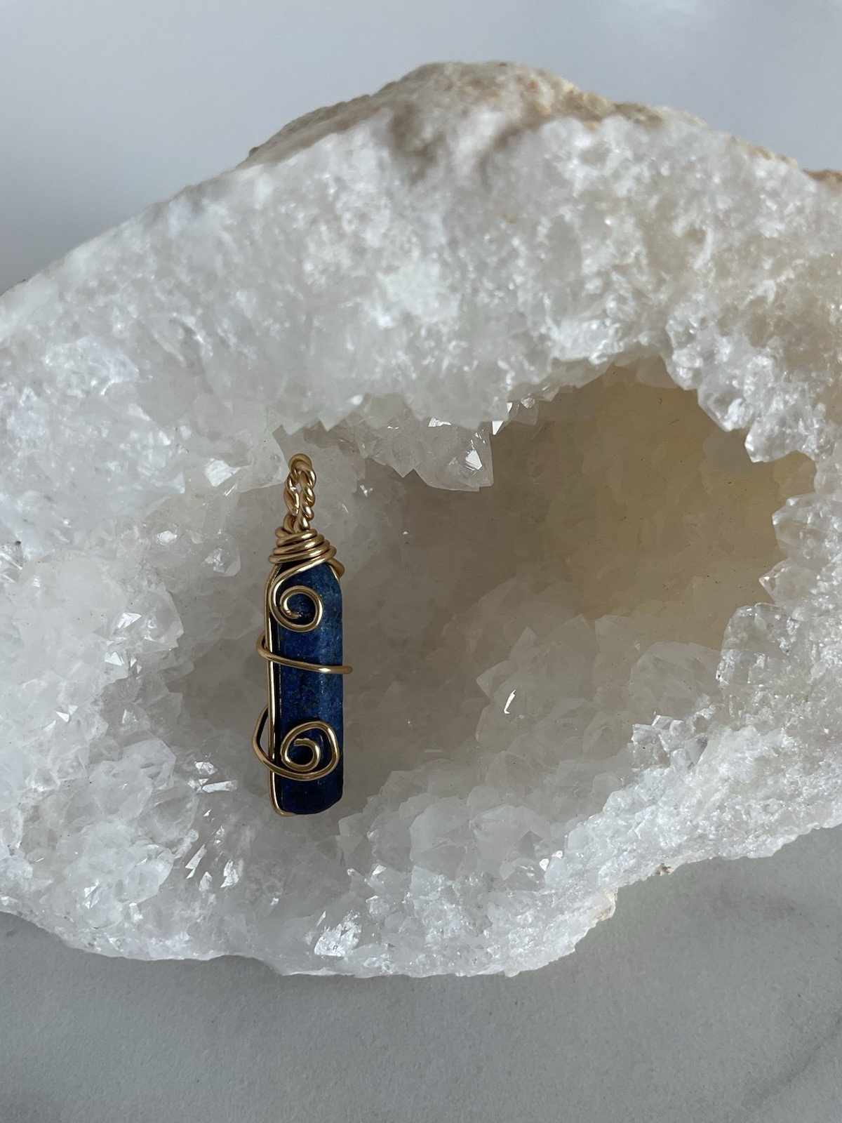 Wire Wrapped Crystal Pendant