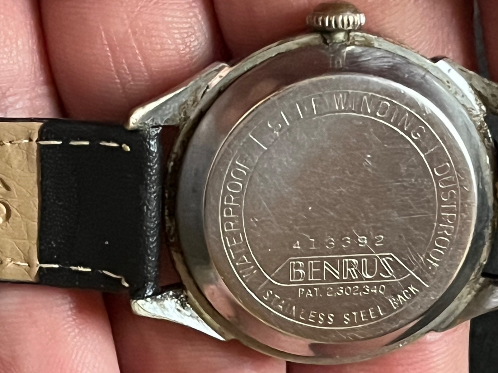 Vintage 1950s Benrus 3 Star Tropical Caramel Dial Selfwinding Stainless Steel