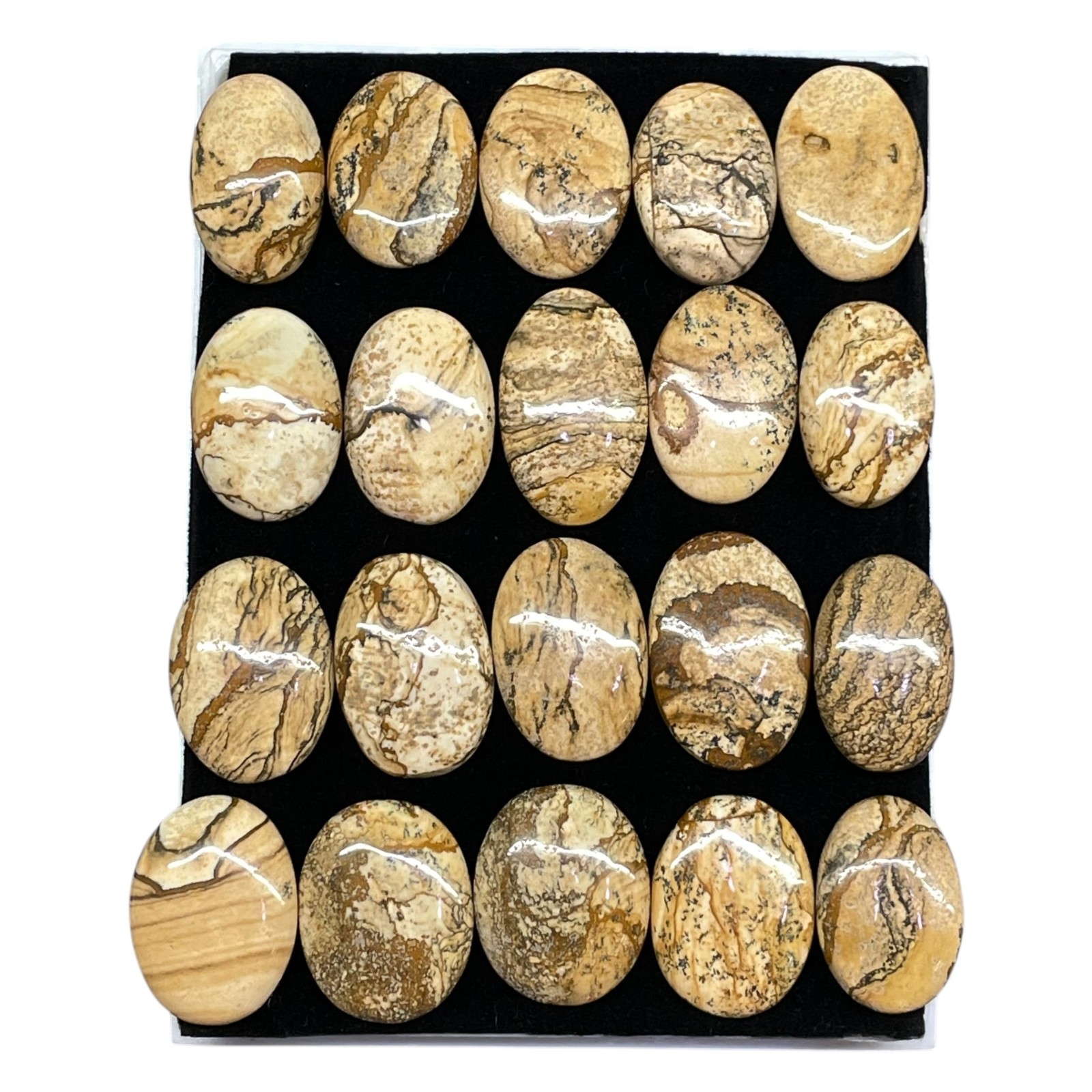 20 Pcs Natural Picture Jasper Cabochon Lot 25-29mm Loose Untreated Gemstones