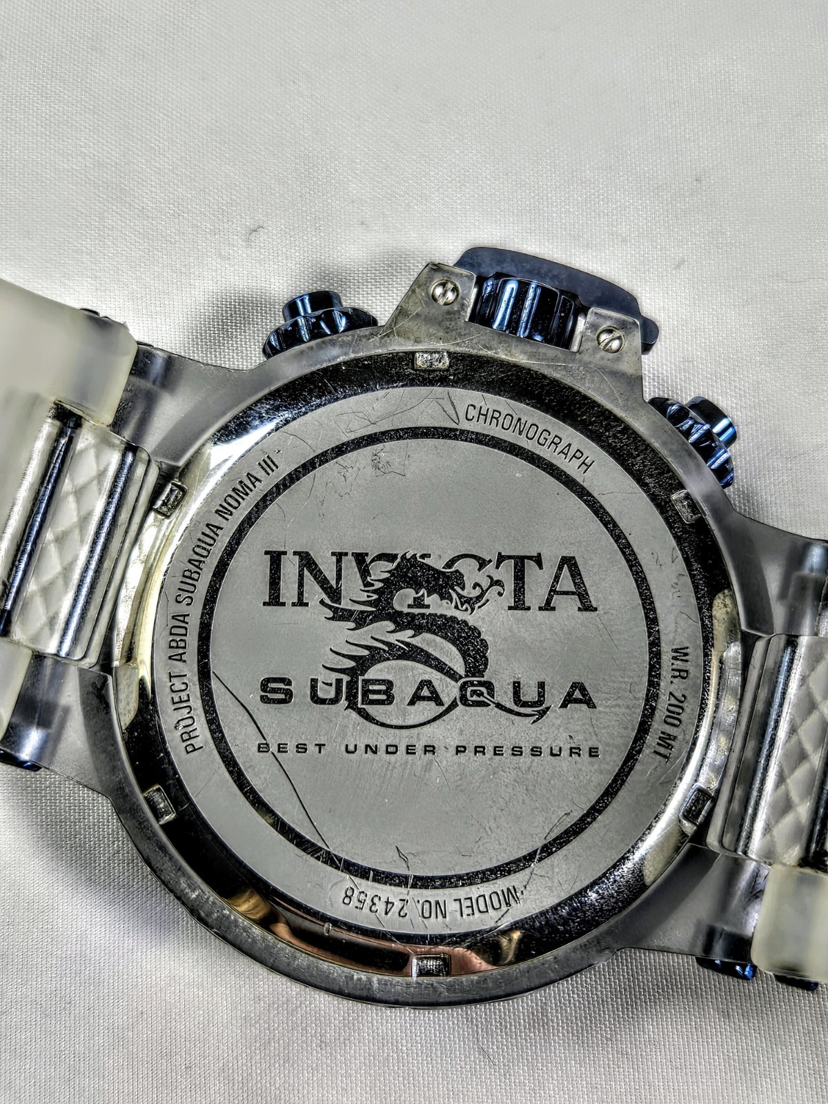 Invicta Subaqua Noma III Chronograph Date Quartz 200m Blue Dial Silicone