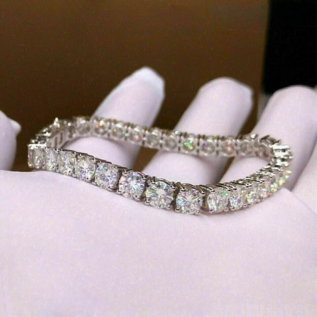 10 CT Round Cut Lab-Created Diamond Tennis Bracelet 14k White Gold Plated