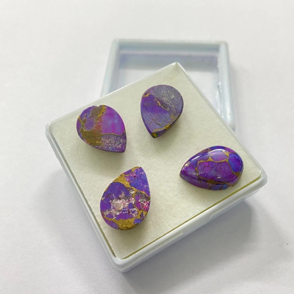 AAA+ Purple Copper Turquoise Cabochon Pear Shape Loose Gemstone