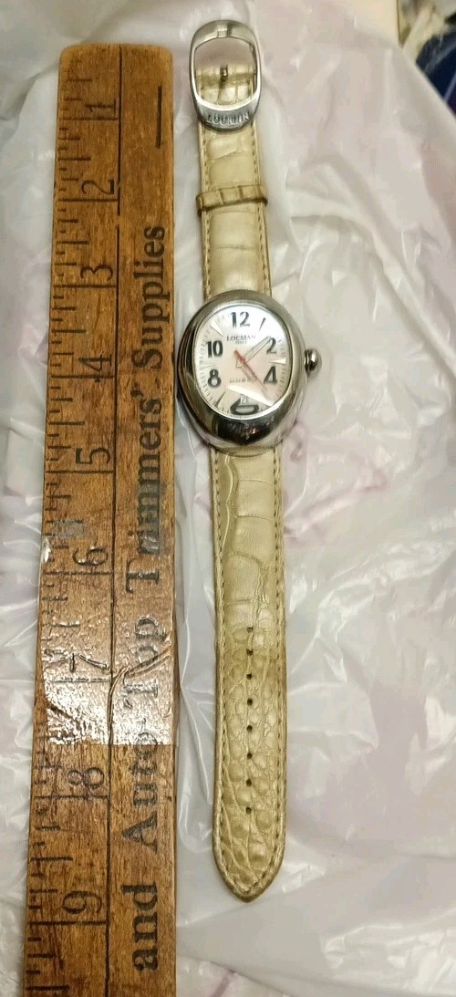 LOCMAN NUOVO Watch Italy Vintage Hand Made White Alligator