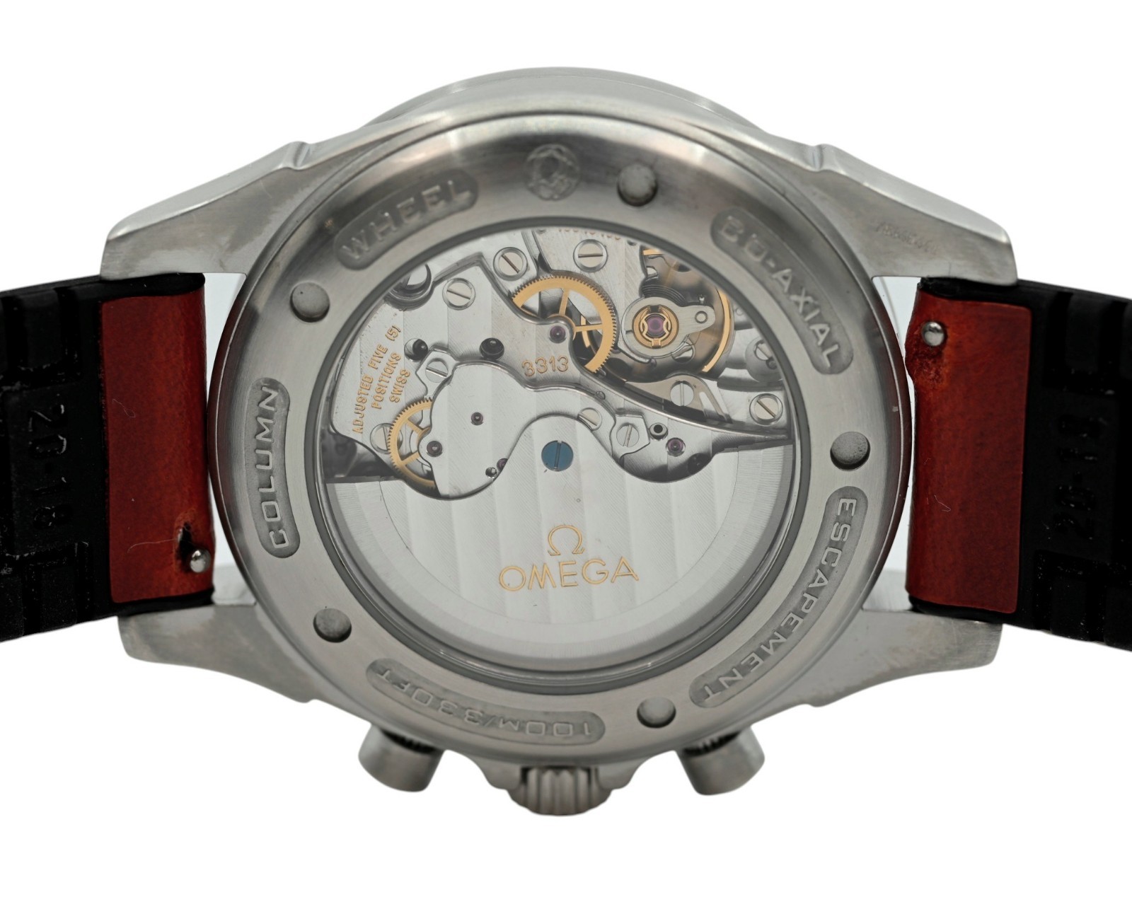 Omega 41mm Men’s DeVille Co-Axial Red Chronoscope Chronograph Watch- 4851.61.31!