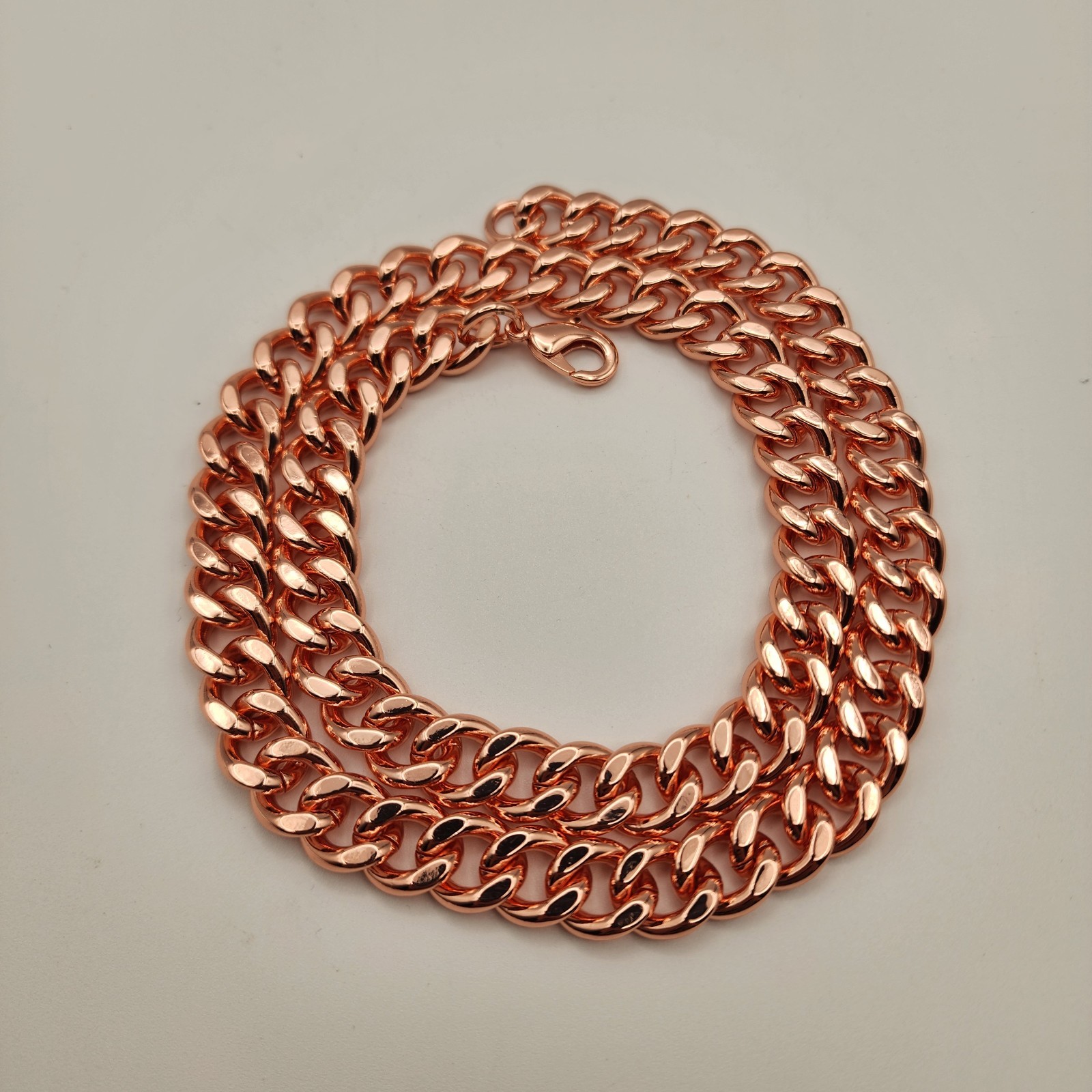 Pure Copper Cuban Chain Necklace – 12 mm Heavy Cuban Link Chain 22″-24″