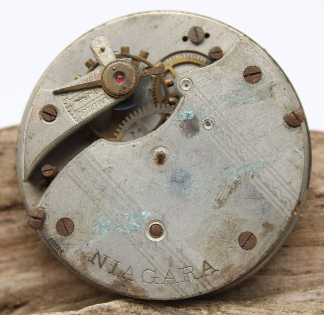 VINTAGE NIAGARA POCKET WATCH MOVEMENT 45.4mm FOR REPAIR (GF2)
