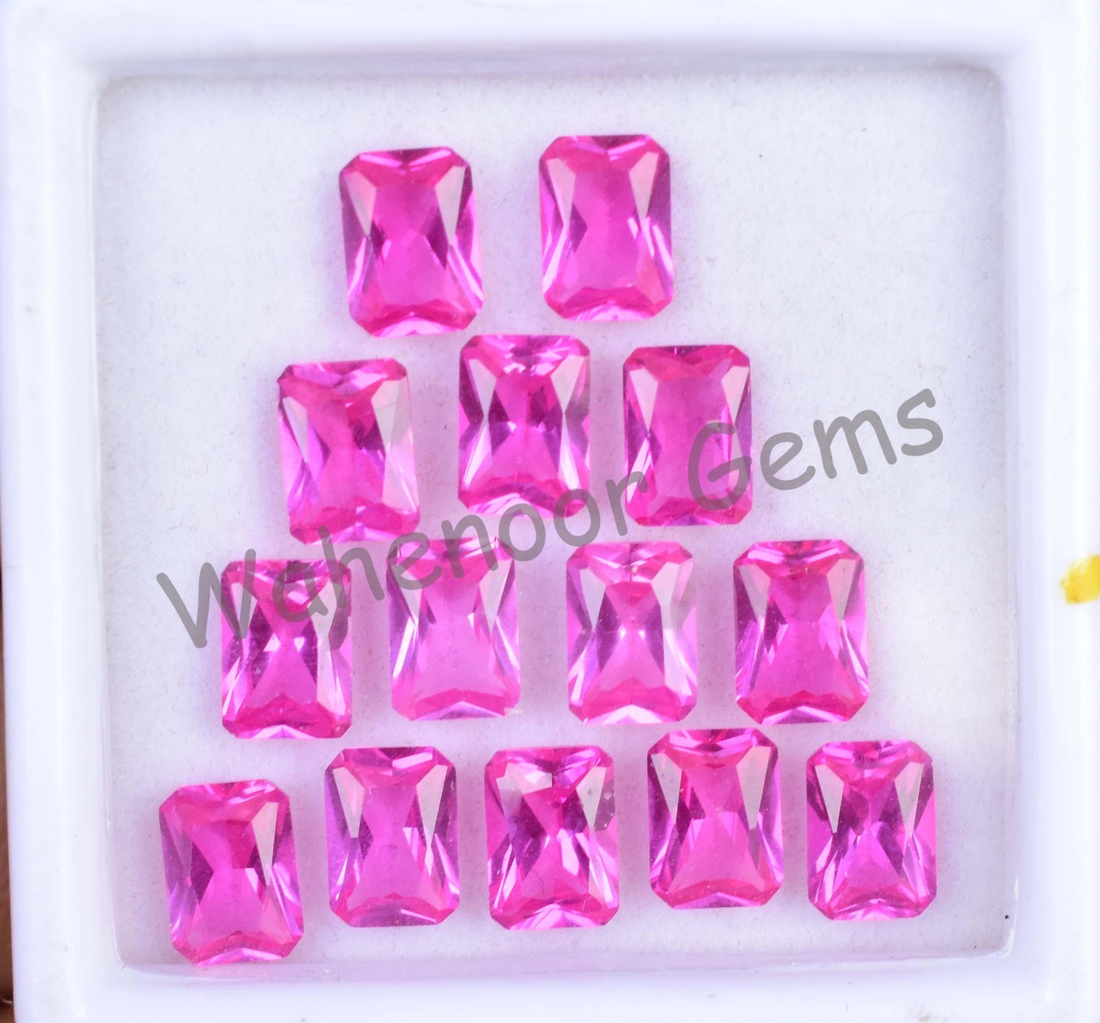 14 Pcs Natural MOGOK Pink Ruby 6.90 mm Emerald Certified AAA+ Loose Gemstone