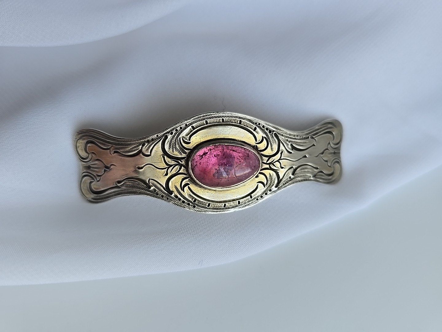 Antique George W Shiebler Sterling Silver Pink Center By JC Grogan Co