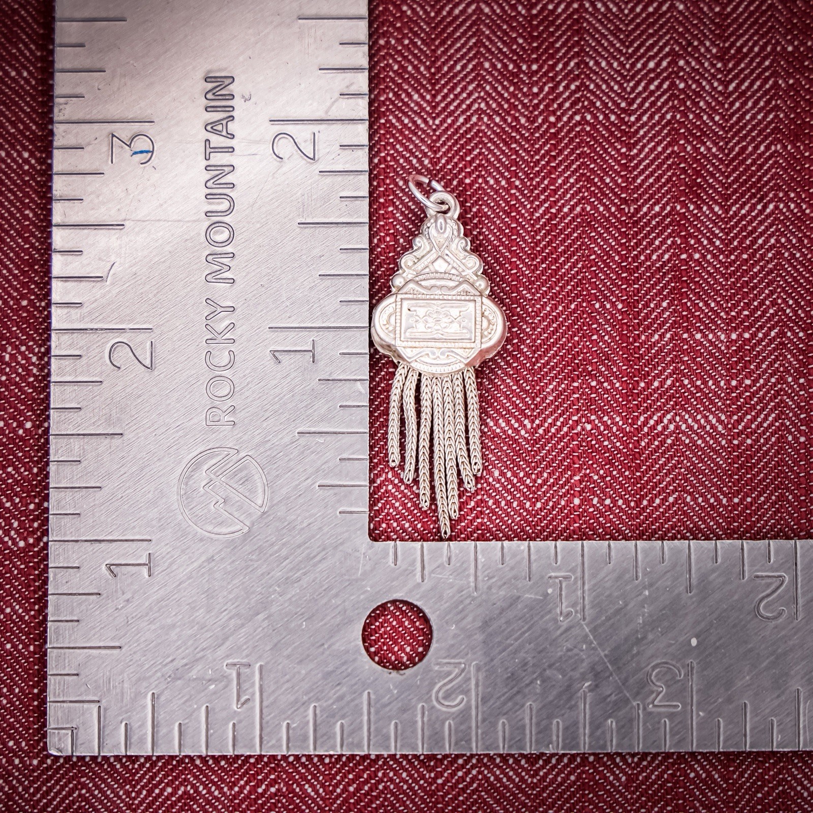 Antique French Puffy Tassel Charm Sterling Silver Die Struck 19th Century Floral