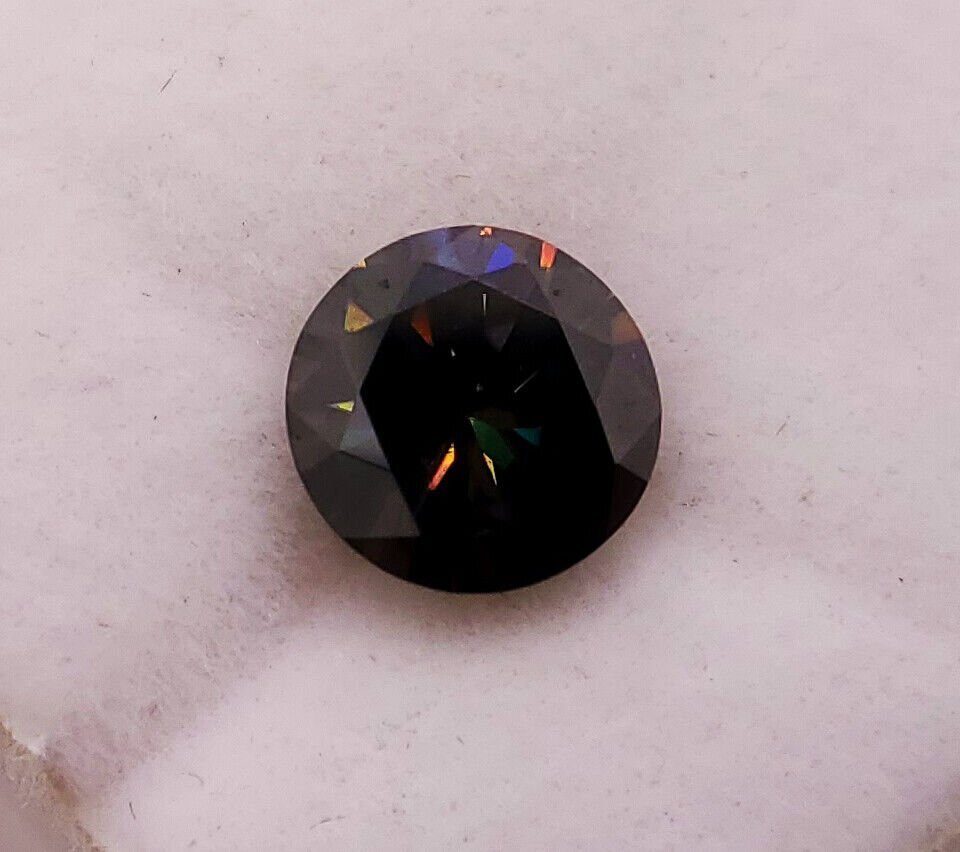 2.00 Carat Large Deep Blue Purple VS1 Round Brilliant Cut Lab Created Diamond