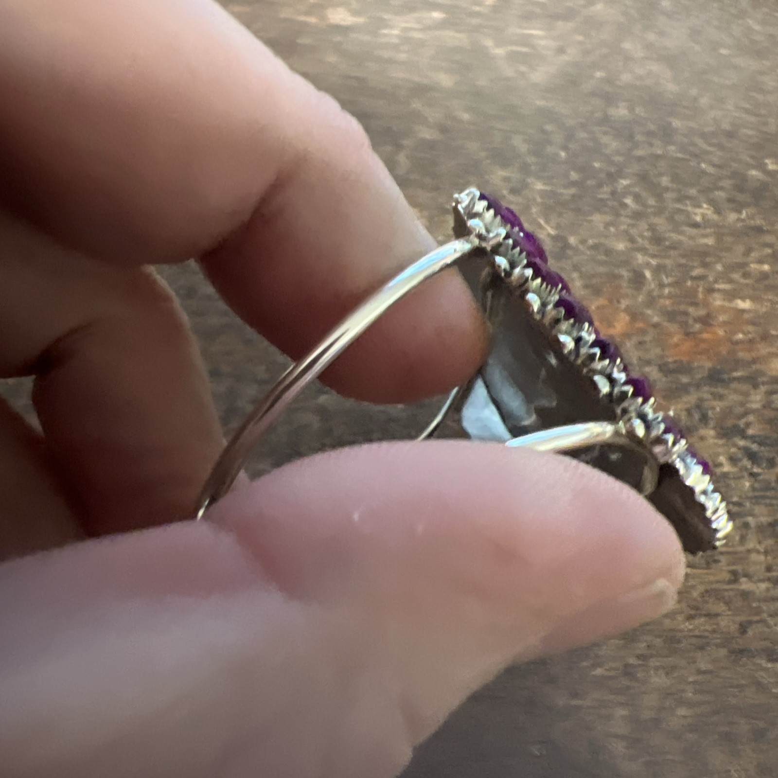 Native American Navajo Bracelet Sugilite Purple Turquoise Cluster Cuff Zuni #C