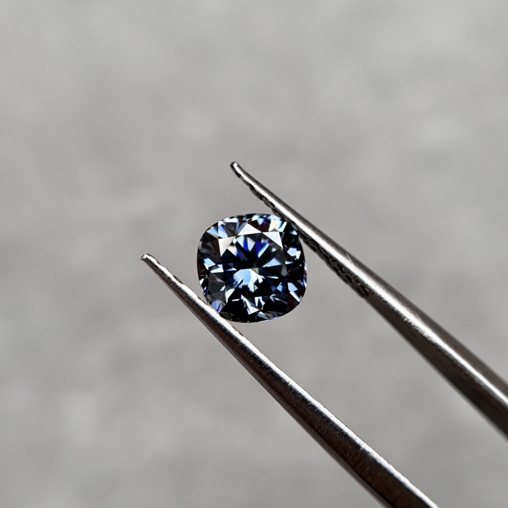 GRA Certificate Cushion Cut Grey Fancy Color Loose Moissanite 1pcs 3x3mm-9x9mm