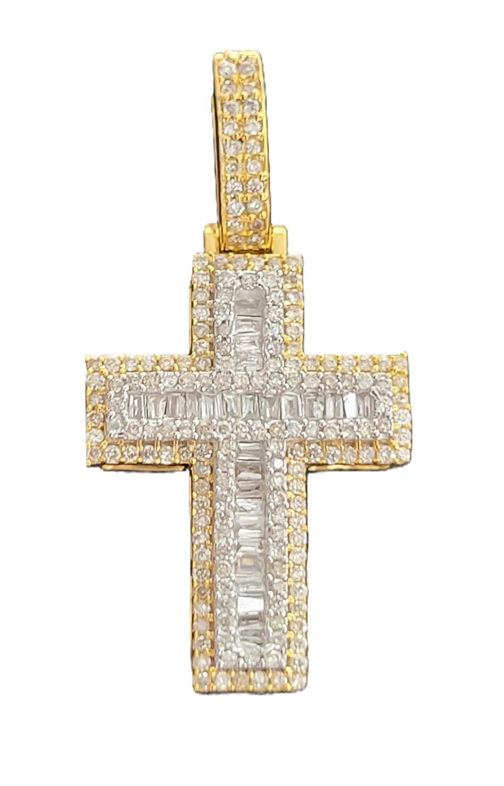 0.53cts Cross with Natural Diamonds in 14K Solid Gold