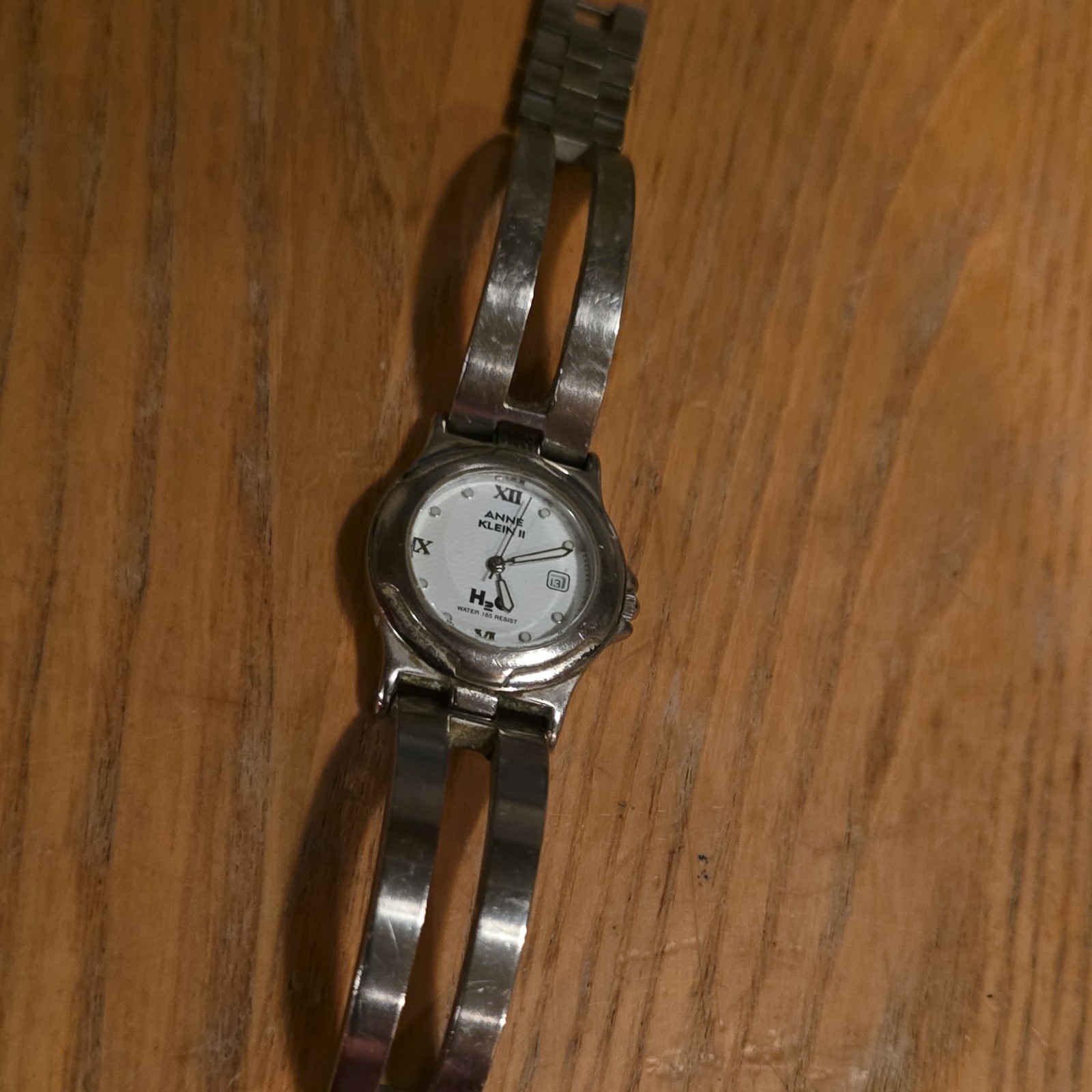 Anne Klein II H2O Women’s Quartz Silver Tone Bracelet Watch White Dial Date