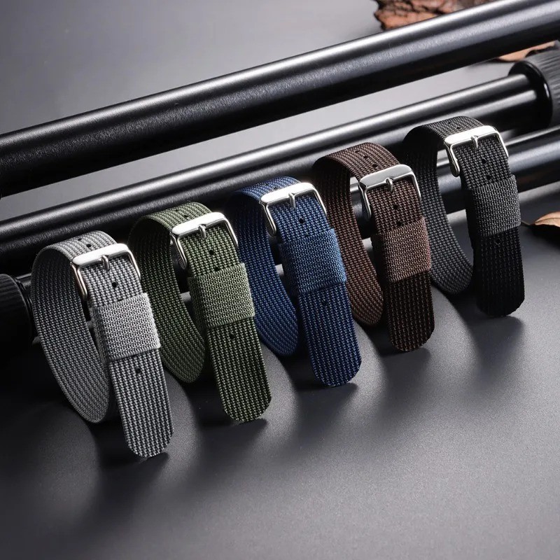 High Quality Nylon Watch Band Canvas Watch Strap Single Pass 18mm 20mm 22mm