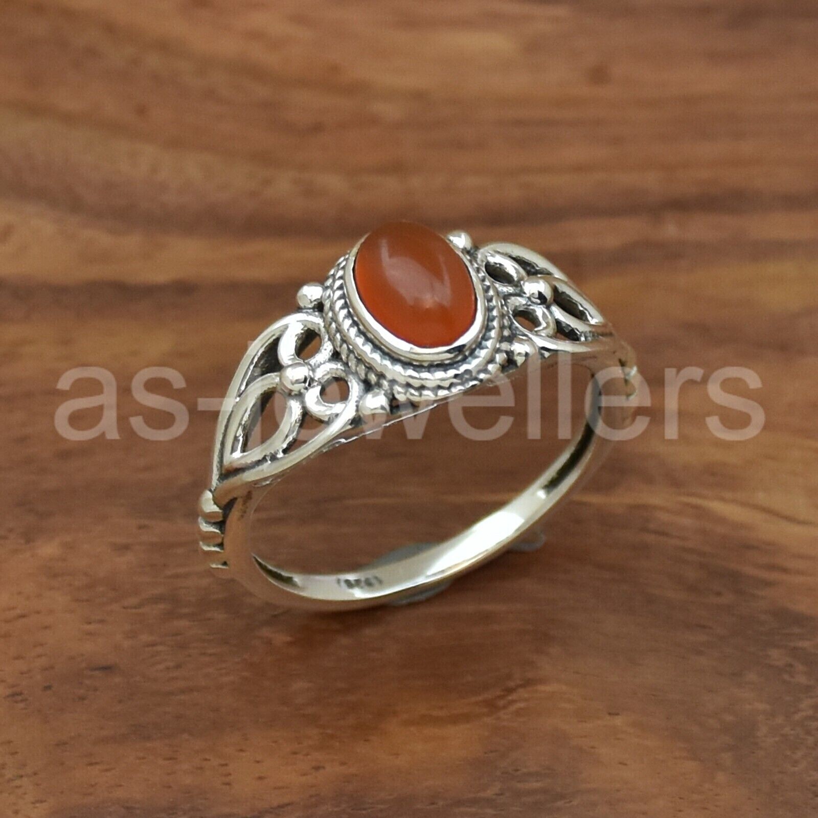 925 Sterling Silver, Carnelian Silver Ring, Dainty Silver Ring, Gemstone Ring
