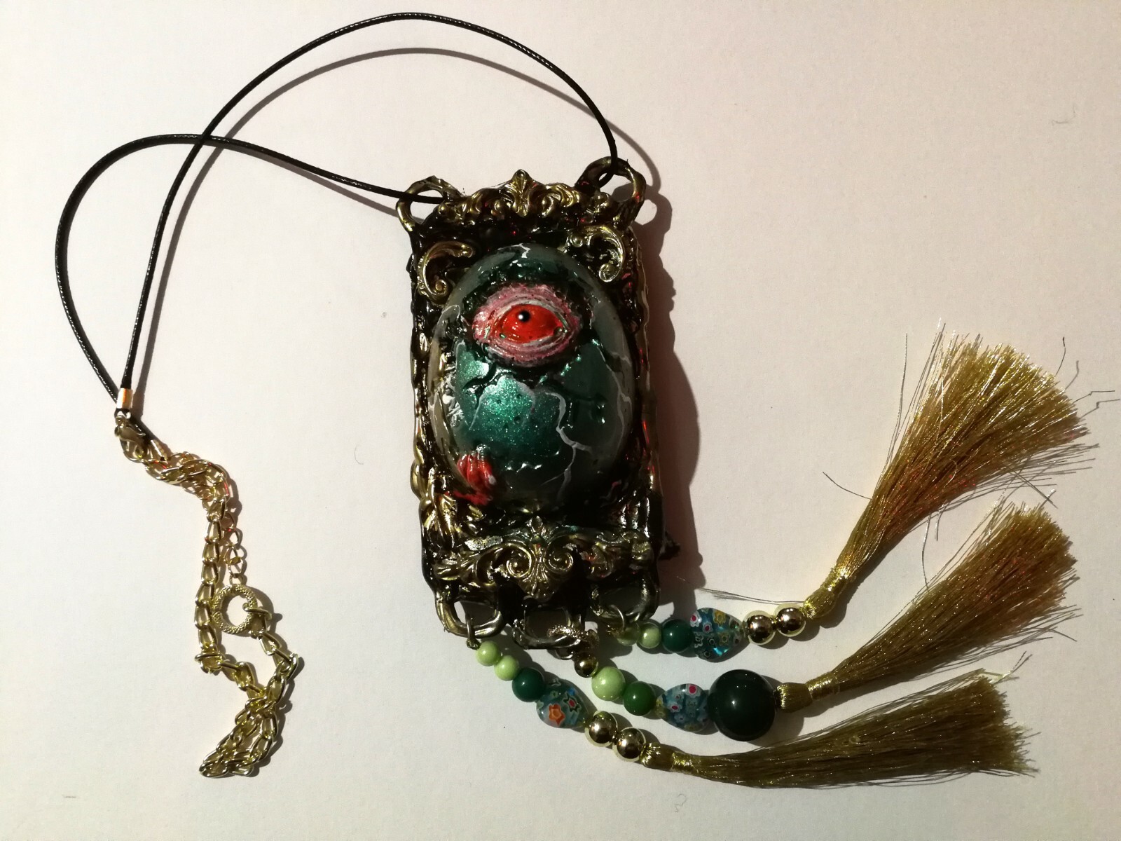Mythical Creatures Talisman Pendant Magic Amulet Dragon Eyes Egg Cyclops Jewelry