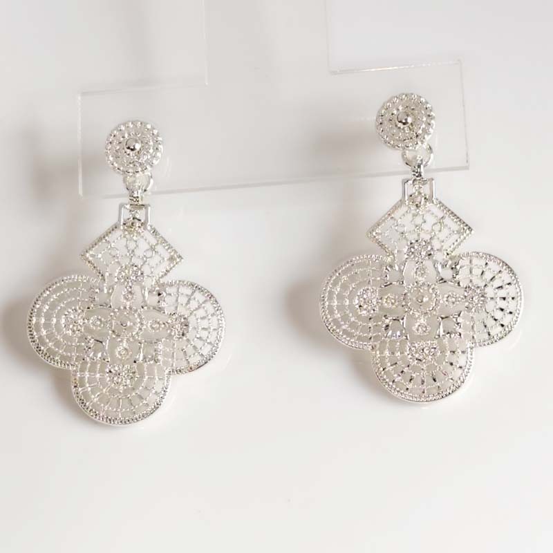 New Cabi Silver Plated Statement Drop Earrings Women Party Vacation Jewelry Gift