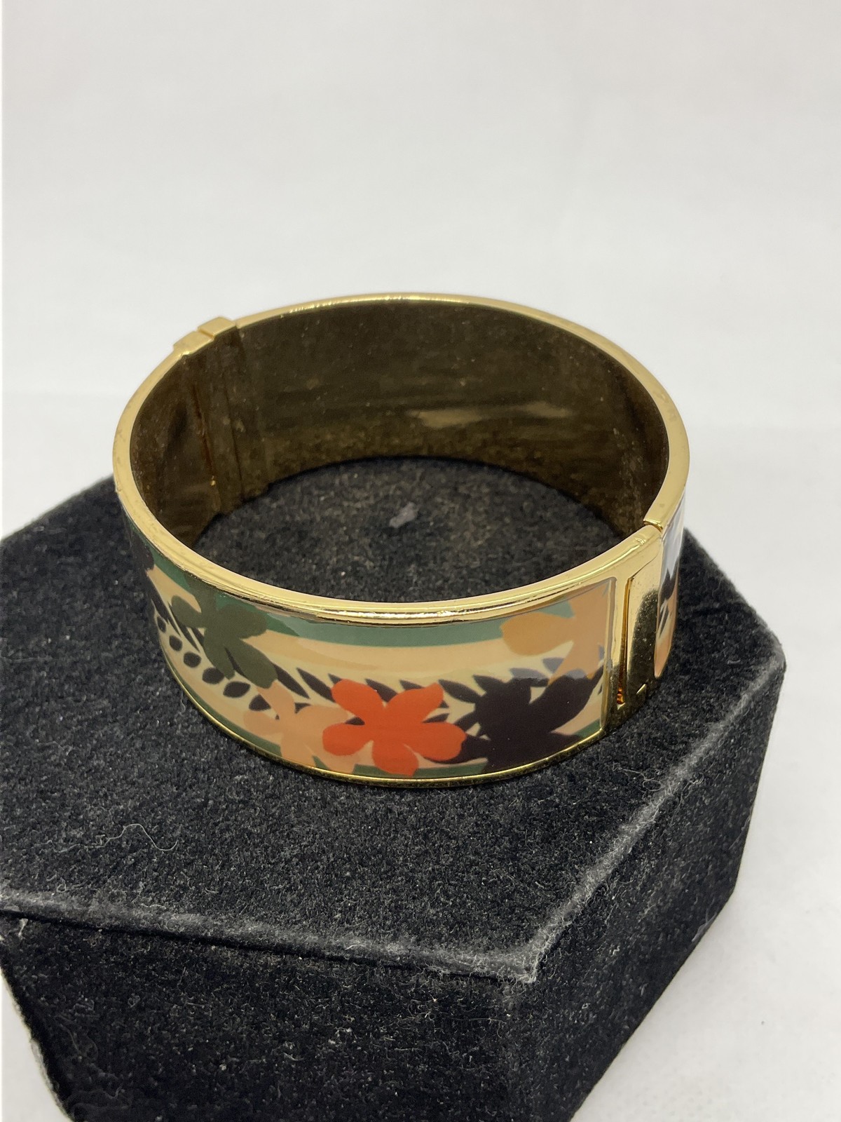 Ann Taylor Floral Hinged Bangle Bracelet