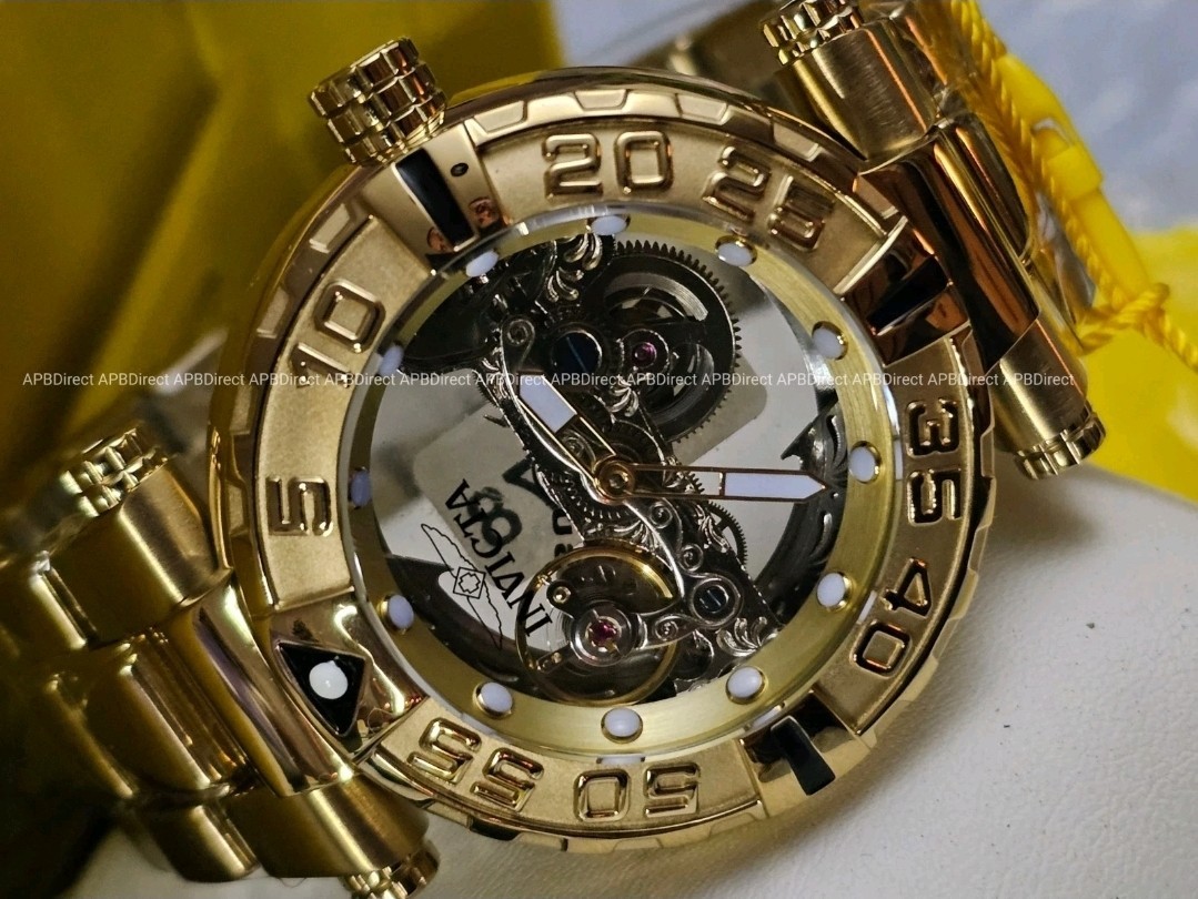 Invicta Subaqua Noma I – Automatic BRIDGE Mvmnt Skeleton Gold Plated mens watch