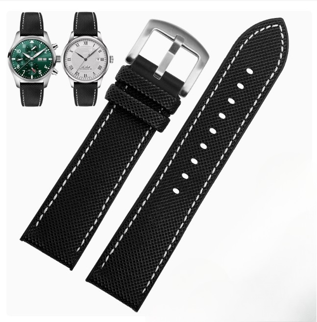 Quality Nylon Canvas Silicone Watch Band 20 21 22 23 24mm for High Grade Watches