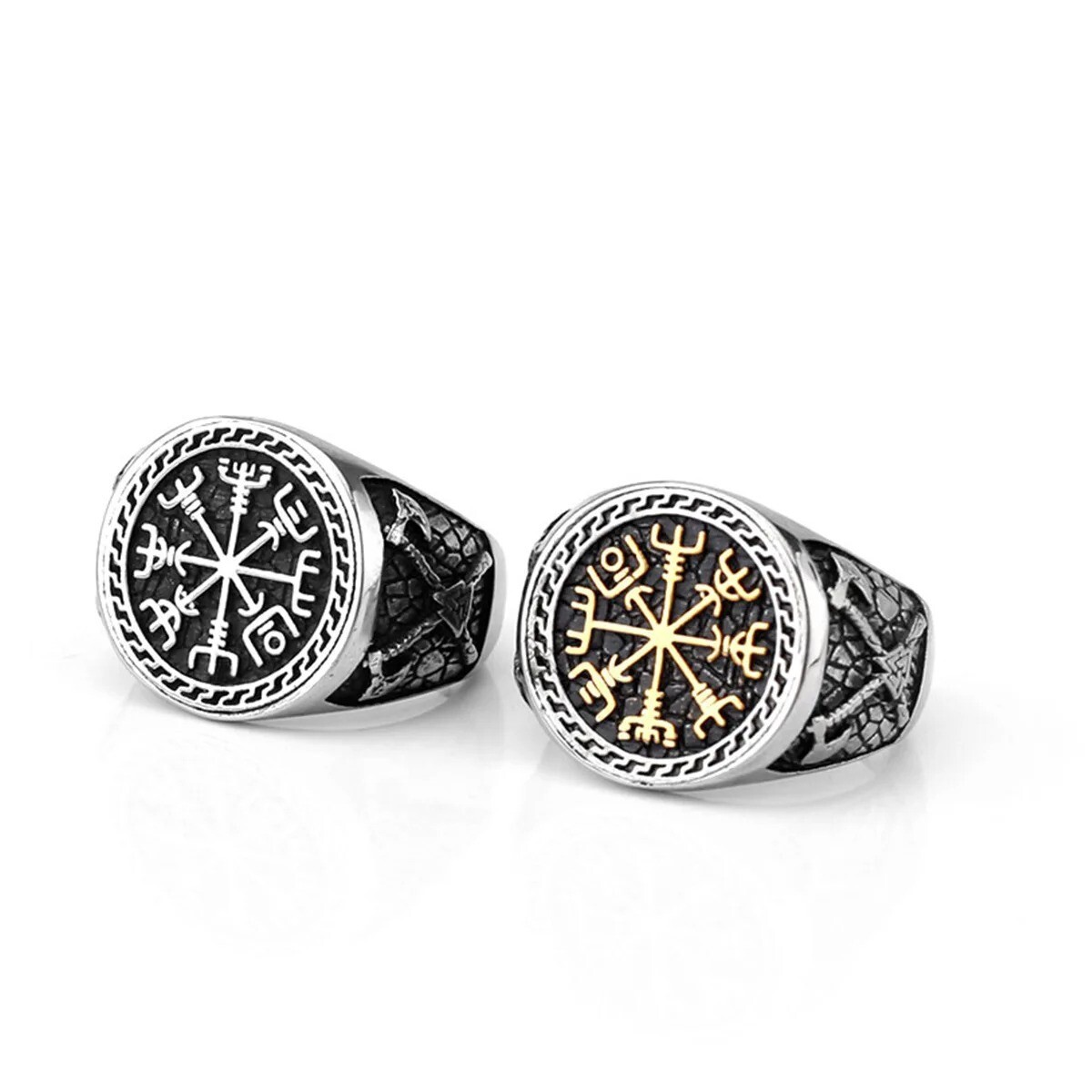 Viking Rune Ring for Men Nordic Trendy Male Finger Accessories Jewelry Gift