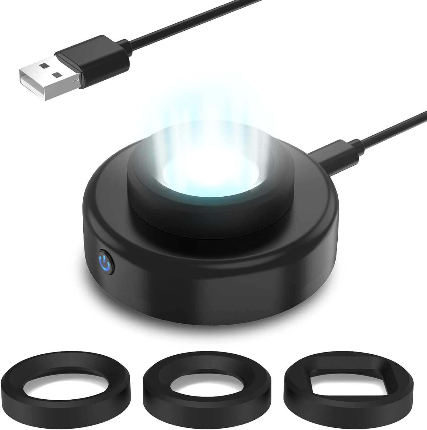Solar Watch Charger, 8H Timing off with Men, Women & Square 3 Caps, LED UV Light