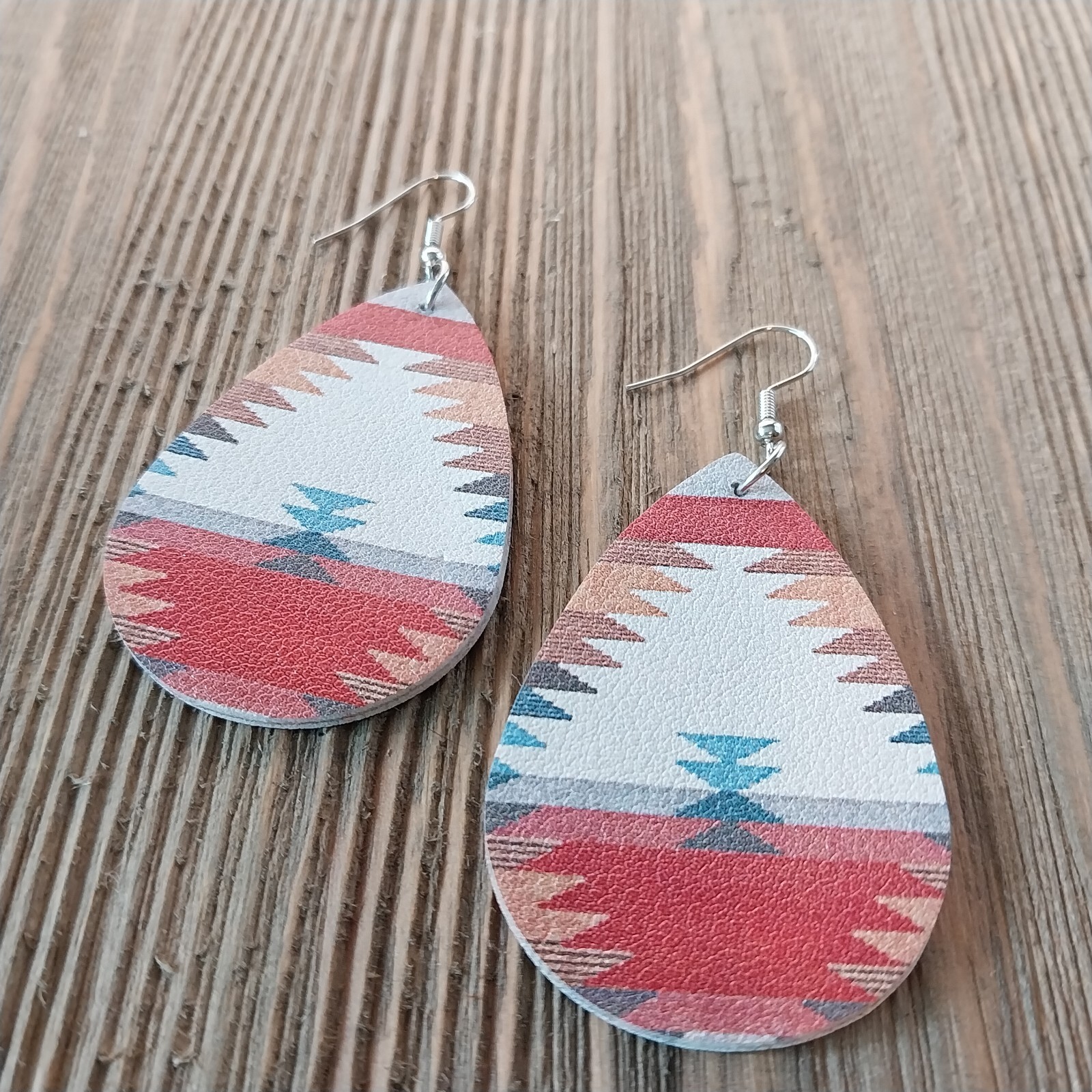 Southwest Boho Cowgirl Drop Dangle Hook Earrings Handmade Multicolor