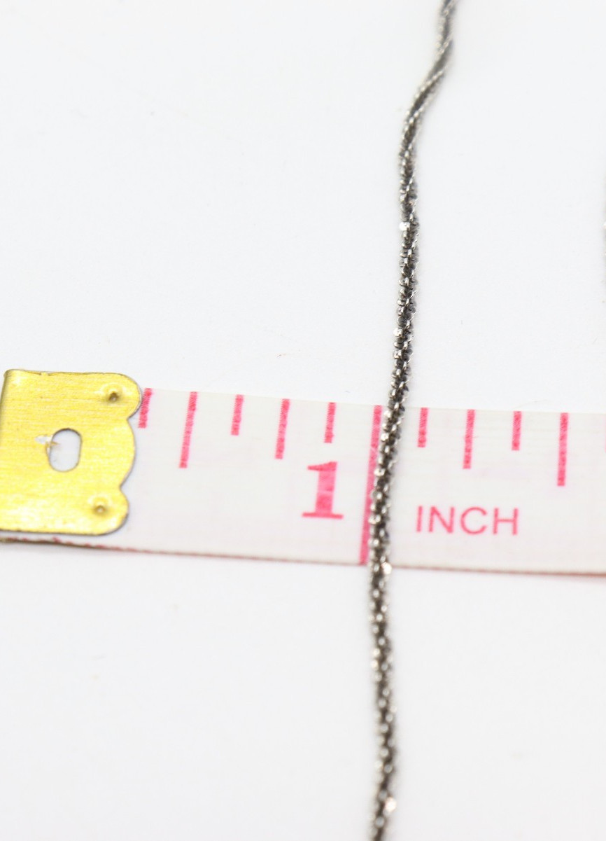 Sterling Black Onyx Pendant 24.5″ Antique Black 1.5mm Rope Necklace 12.70gr