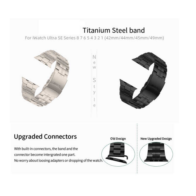 Luxury Titanium Metal Case Band For Apple Watch Ultra 3 49mm 11 10 9 8 7 6 5 SE