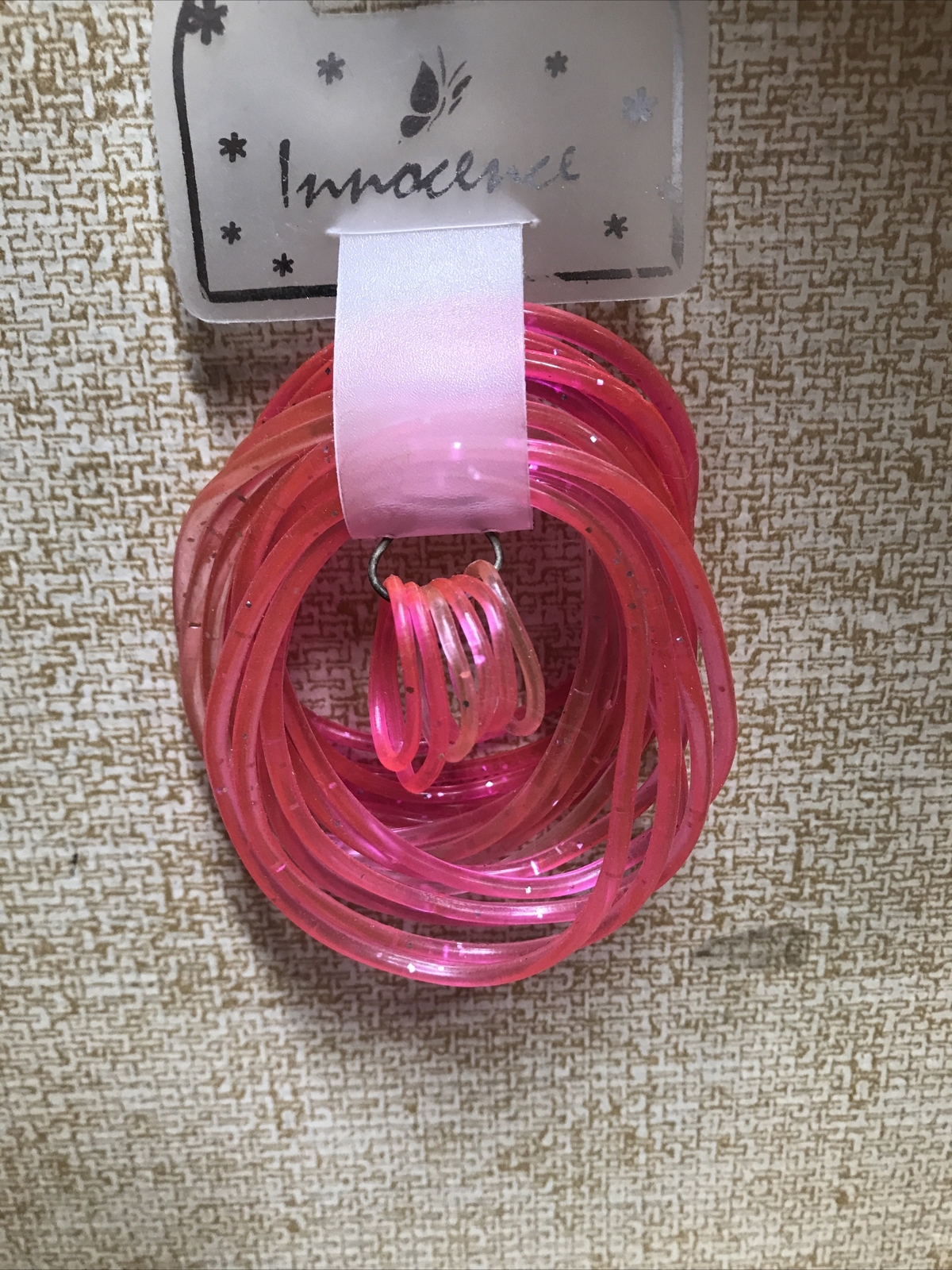 New 22 Piece PINK GLITTER Jelly(16) Bracelets &(6) Rings Set – 3 Shades of Pink
