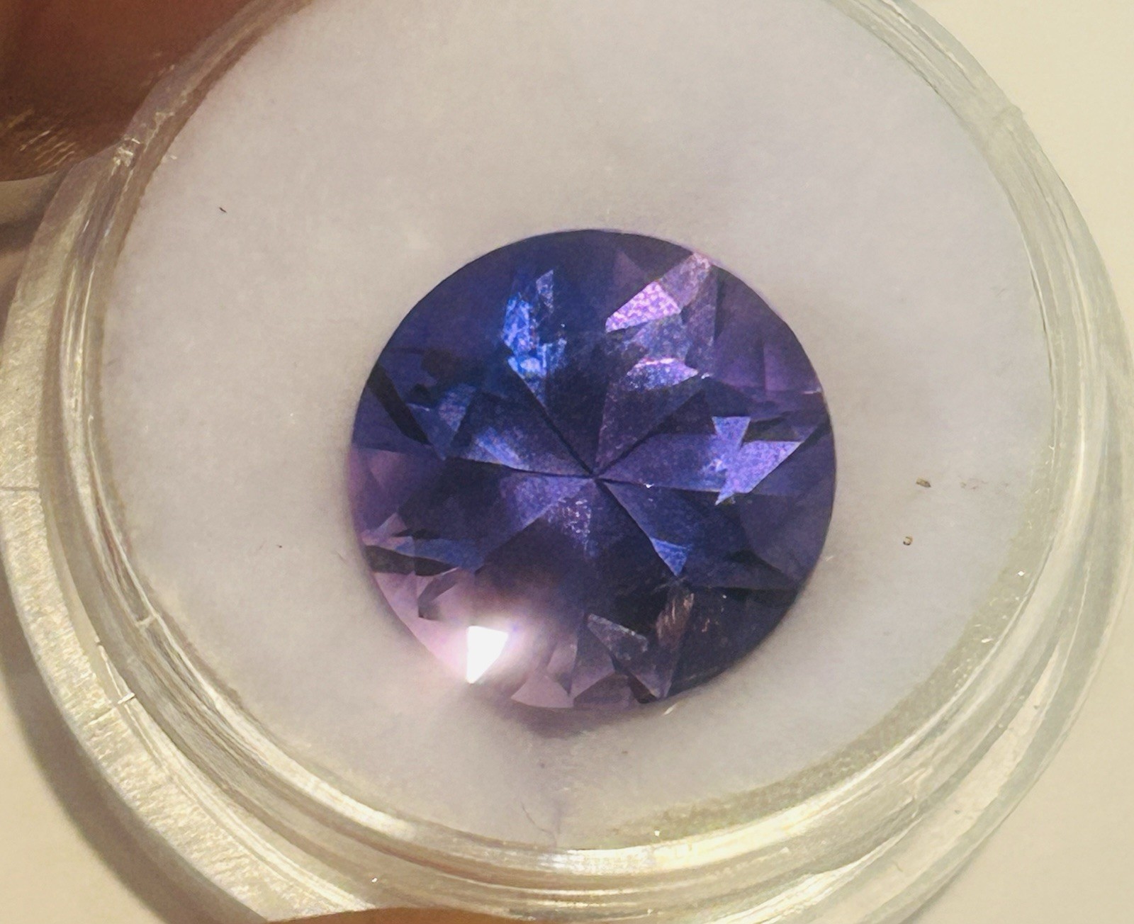 8.3 Ctw-11mm Round Royal Purple-Blue Color Change Sapphire